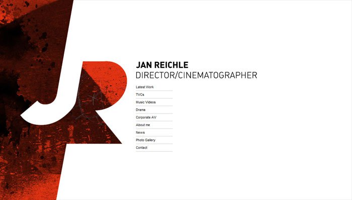 Jan Reichleのサイトのホーム画面