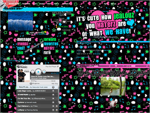 このMySpaceのページは非常に劣悪です。 (画像:The Society Pages)