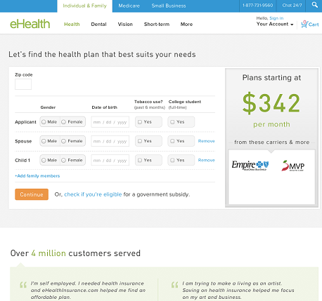 Ehealthは複雑で怖気づくような健康保険の計算を、友だちと対話するような形式で実行することができます。