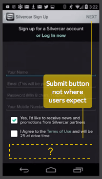送信ボタンがユーザーが予期するところにない
