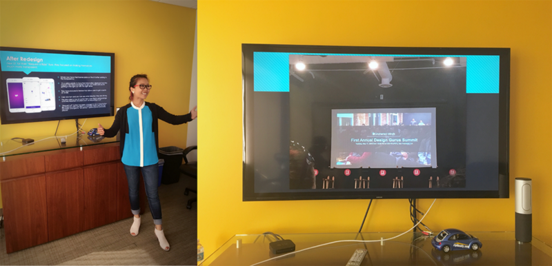 Photo of me presenting my takeaways at work