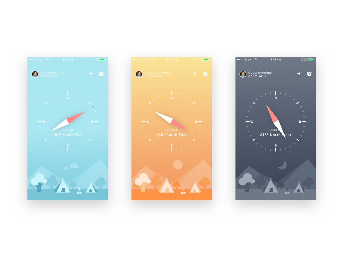 Compass UI and iphone wallpapers By Rahul Bhadauria