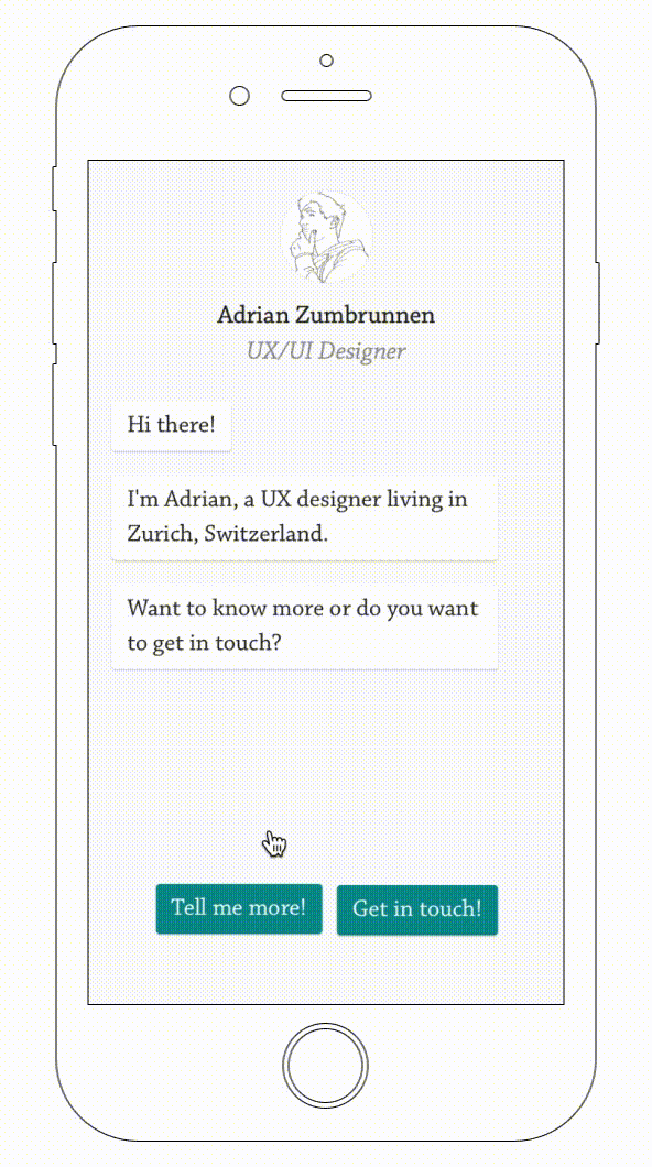 ボタンがメッセージ化するトランジション