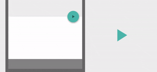 プレイバックコントロールへのスムーズなトランジション(出典:Material Design)