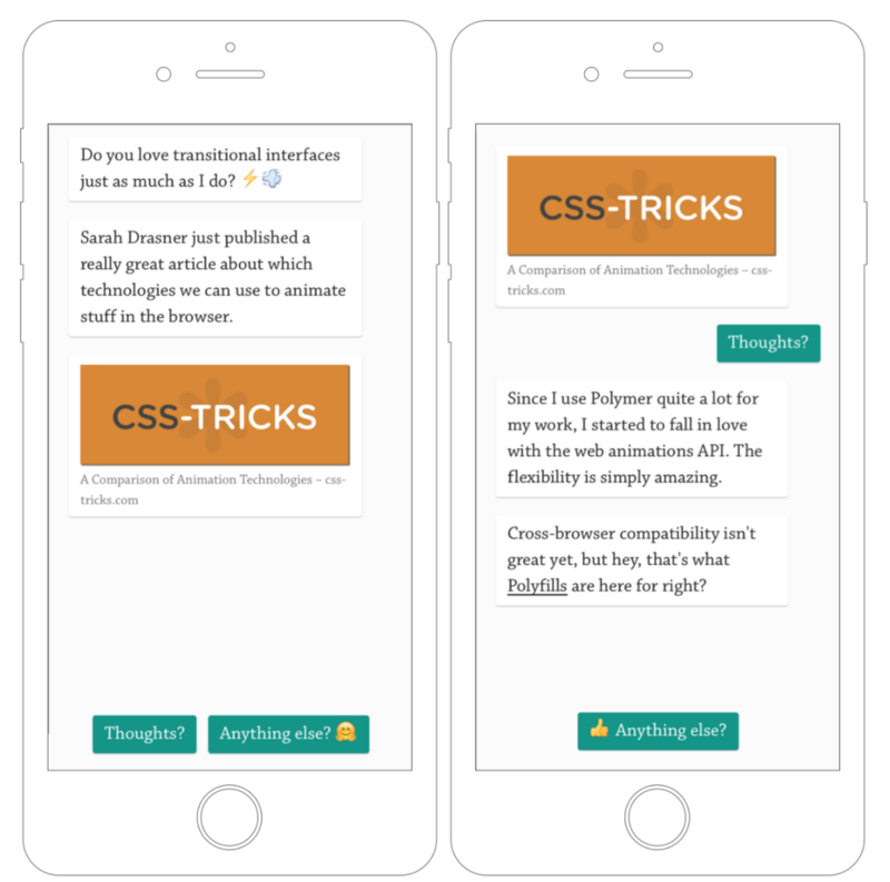 記事に関する会話が展開されている様子