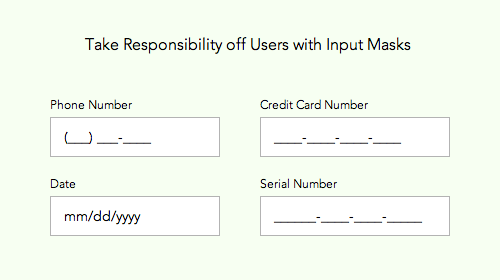 入力マスクを使ってユーザーの負担を軽減する。